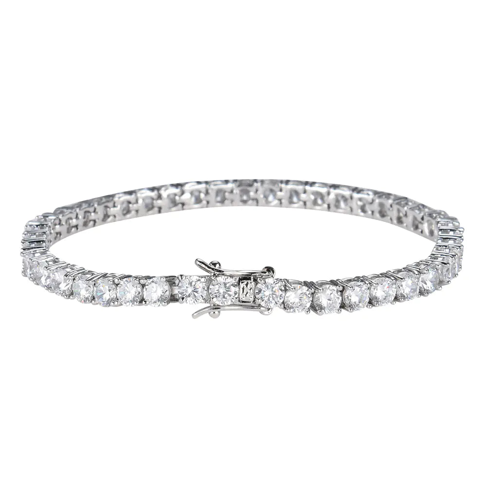 Tennis Bracelet with Zirconia Stones - Copper Hip-Hop Style
