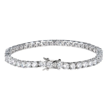 Tennis Bracelet with Zirconia Stones - Copper Hip-Hop Style