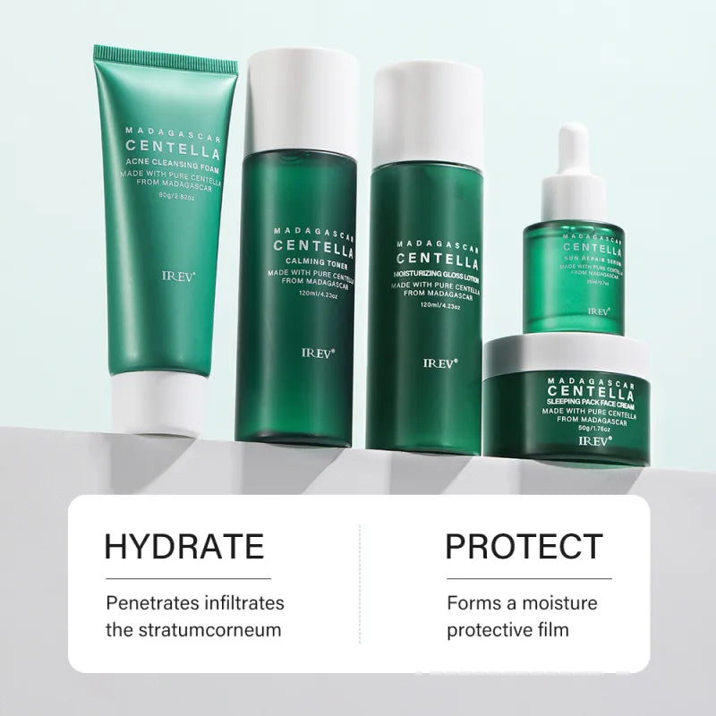 Private Label Skin Repair Centella Skin Care Kit Soothes Acne Face Care Centella Asiatica Extract Natural Facial Skin Care Set