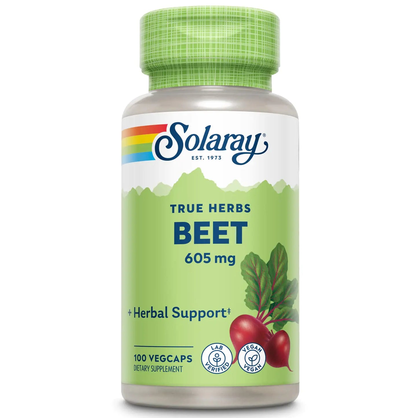 Solaray Beet Root 605mg | May Support Cardiovascular Health & Athletic Performance Kidney Liver & Blood Health | Non-GMO | Vegan | 100 VegCaps