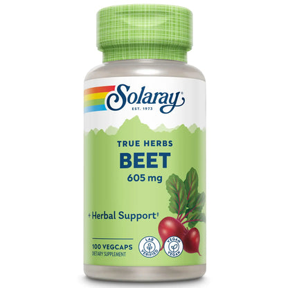 Solaray Beet Root 605mg | May Support Cardiovascular Health & Athletic Performance Kidney Liver & Blood Health | Non-GMO | Vegan | 100 VegCaps