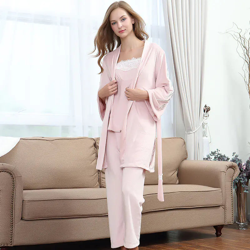 Spring Summer Nursing Pajama Set for New Mothers