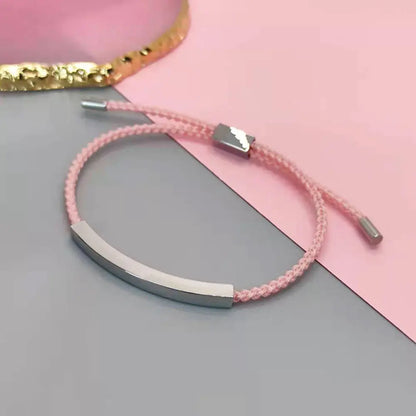 Adjustable Titanium Steel Hollow Elbow Braid Bracelet
