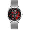 Mesh belt silver red