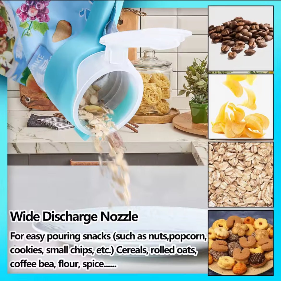 Sealing Clip Food Snack Bag Snack Sealing Clip Fresh Keeping Sealer Clamp Plastic Food Saver Travel Kitchen Gadgets Seal Pour Food Storage Bag Cap Clip - Shaikat And Zuthi’s Tech Ideas