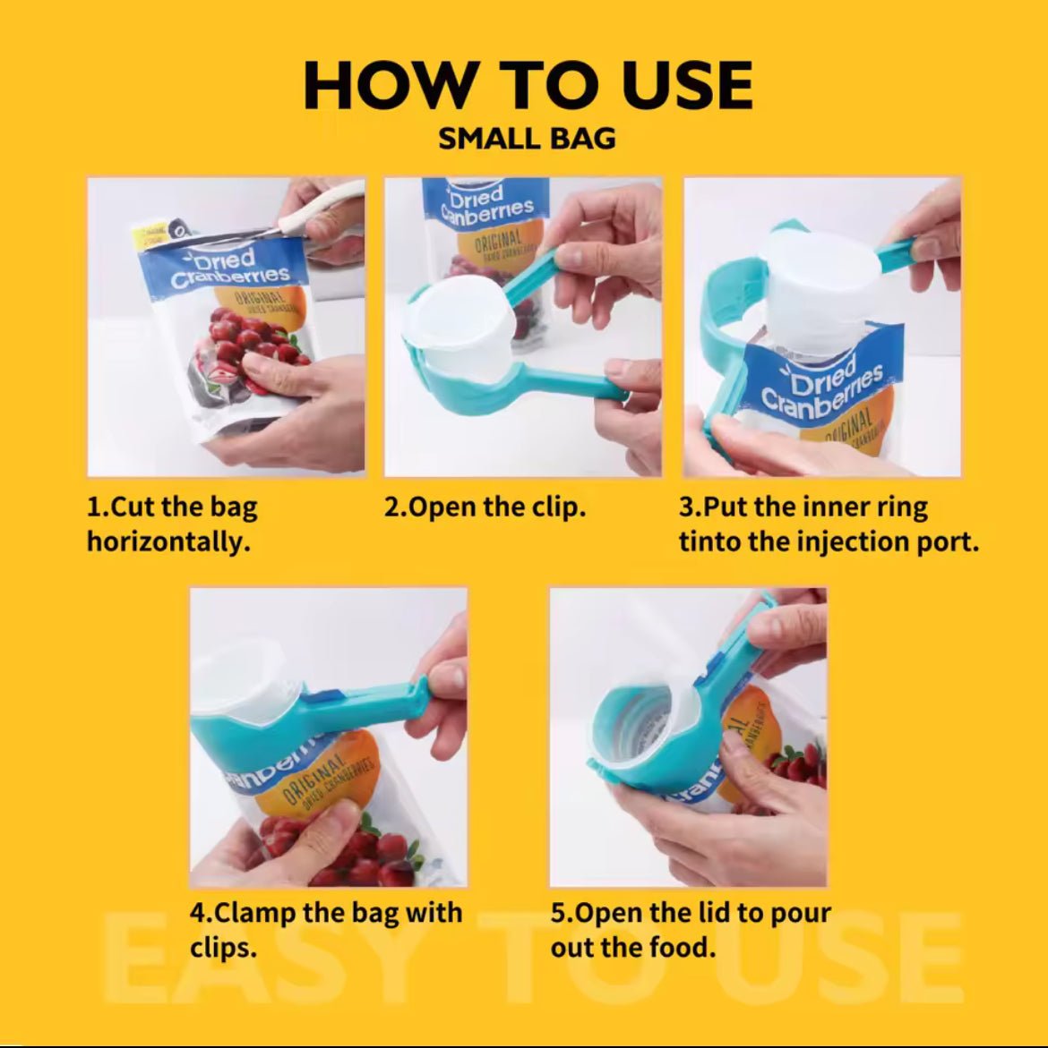 Sealing Clip Food Snack Bag Snack Sealing Clip Fresh Keeping Sealer Clamp Plastic Food Saver Travel Kitchen Gadgets Seal Pour Food Storage Bag Cap Clip - Shaikat And Zuthi’s Tech Ideas