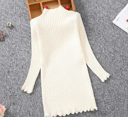 Thick Fleece Long Sweater for Girls, Knit Dress