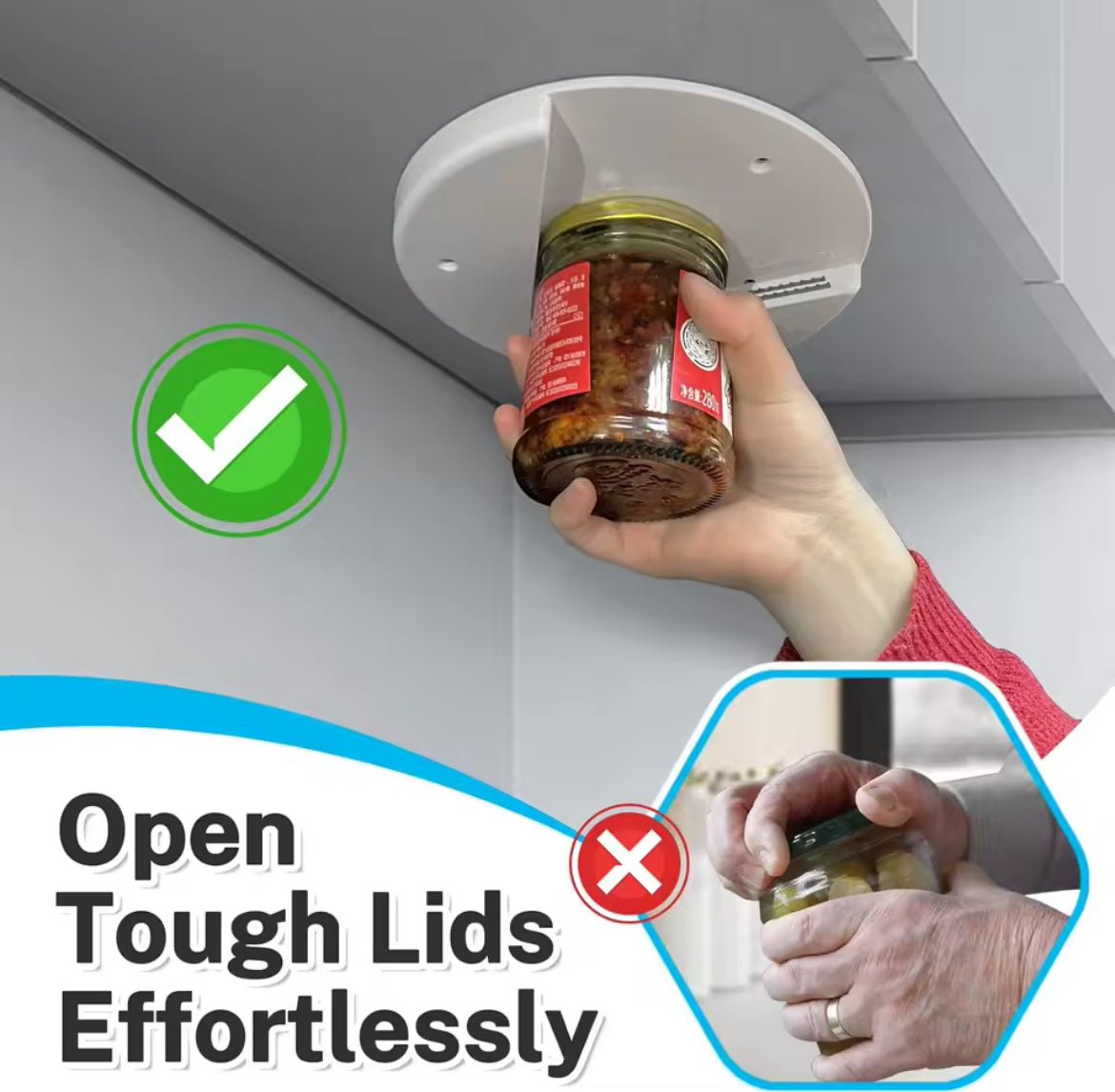 Under Cabinet Jar Opener for Weak Hands, for Seniors w/ Arthritis，Opener - Can Openers for Seniors w/ Arthritis Kitchen - Shaikat And Zuthi’s Tech Ideas