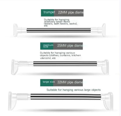 Stainless Steel Adjustable Curtain and Drying Rod